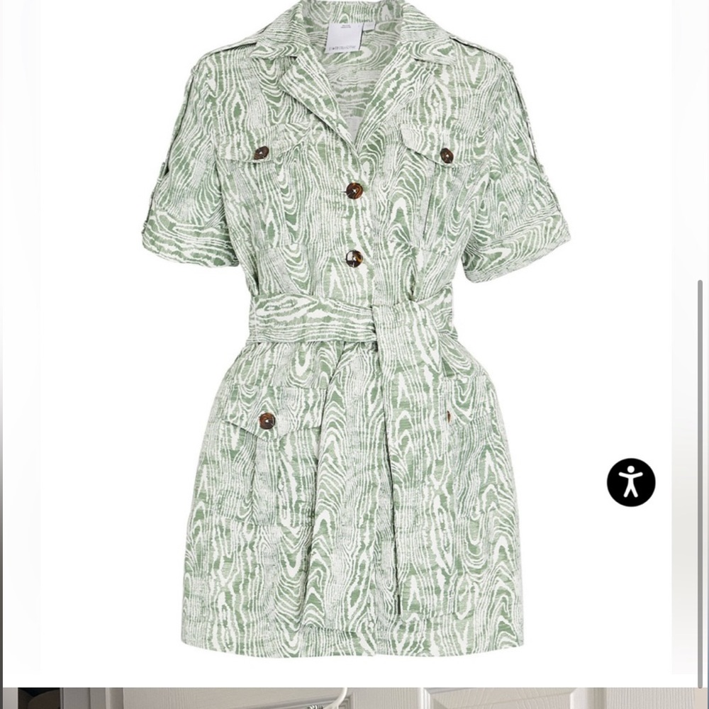CMEO green zebra belted dress